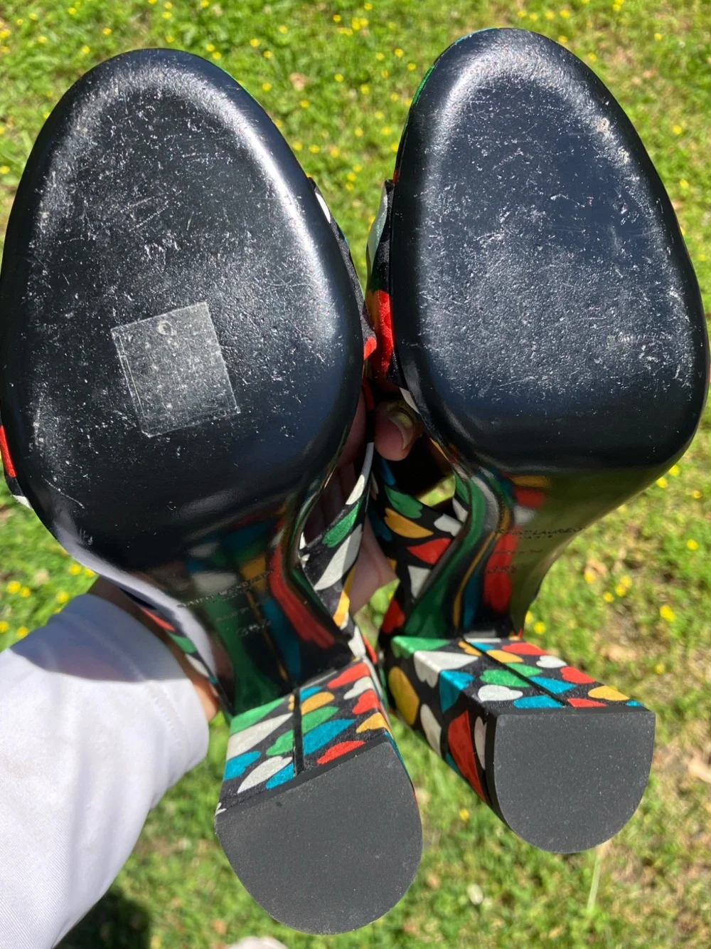 Saint Laurent Bianca Black Multi Heart-Knot Slide Heels - Picture 8 of 8